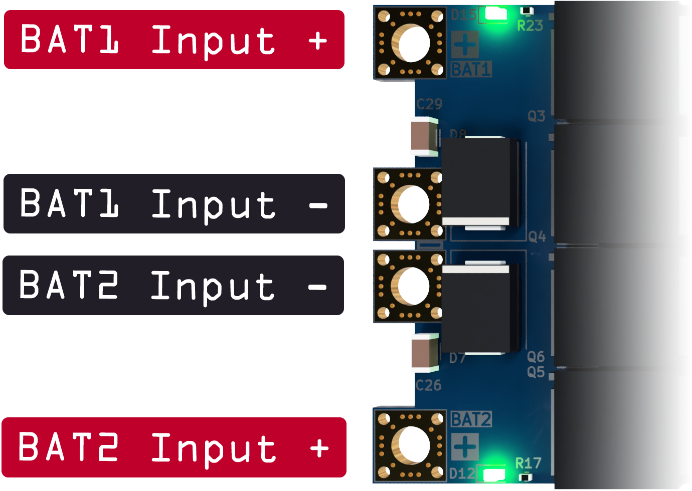 PDB 500 HotSwap Battery Input Pinout