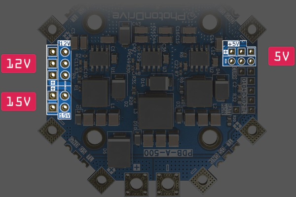 PDB 500 HotSwap BEC Pinout