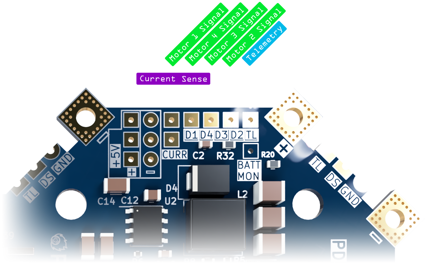 PDB 500 HotSwap Flight Controller Pinout