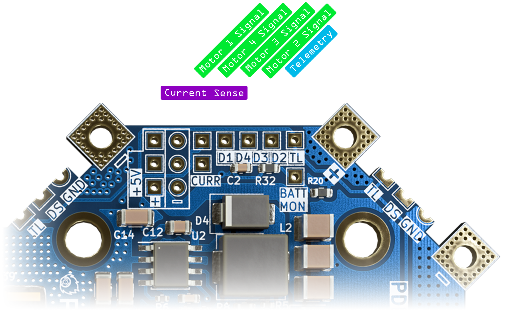 PDB 500 HotSwap Flight Controller Pinout