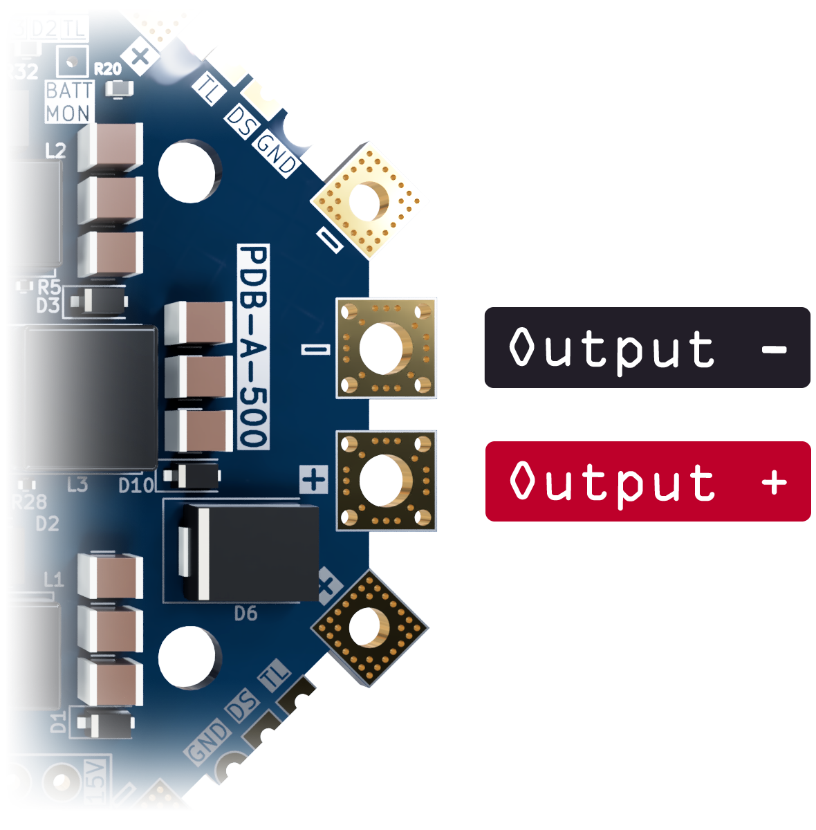 PDB 500 HotSwap Power Output Pinout